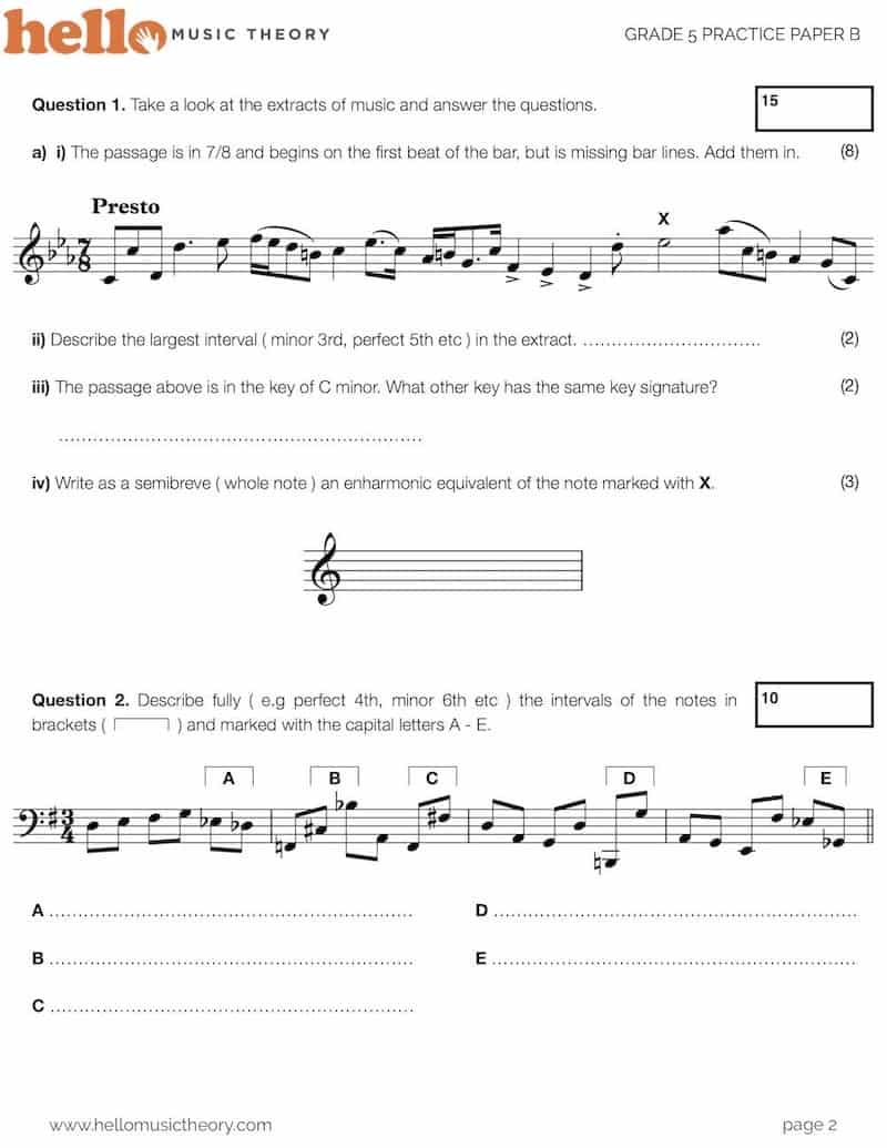 Grade 25 Music Theory Practice Papers  HelloMusicTheory